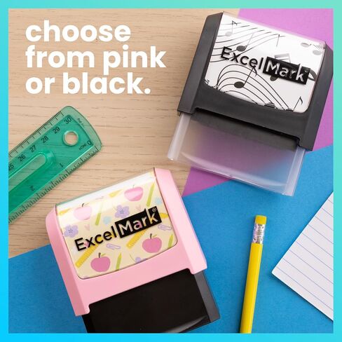 Excelmark Figuredized Teacher Stamps for Classroom - طوابع مخصصة للدرجات - التورية من الثناء مع 12 أنماطًا أنيقة (Mount Mount ، عمل Bee -Autiful) in Saudi Arabia
