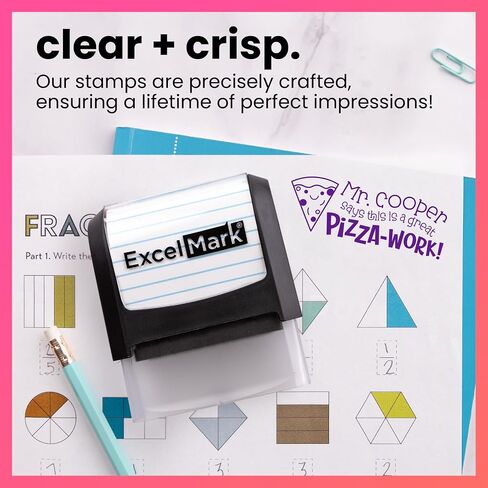 Excelmark Figuredized Teacher Stamps for Classroom - طوابع مخصصة للدرجات - التورية من الثناء مع 12 أنماطًا أنيقة (Mount Mount ، عمل Bee -Autiful) in Saudi Arabia