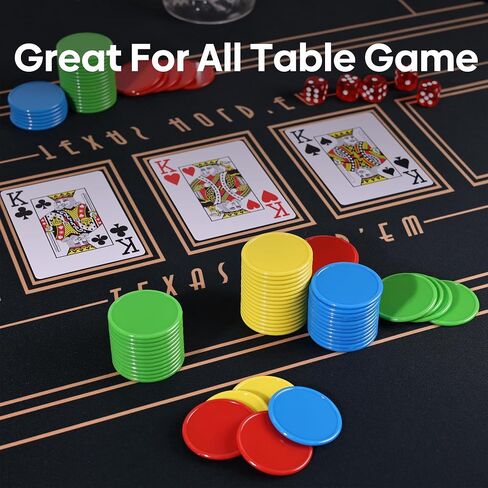100Pcs 1.45 Inch Plastic Poker Chips with Storage Box for Game Tokens,Learning Counters,Bingo,Math Learning,Classroom,and Kids Behavior (4 Colors-Red,Yellow,Blue,Green) in Saudi Arabia