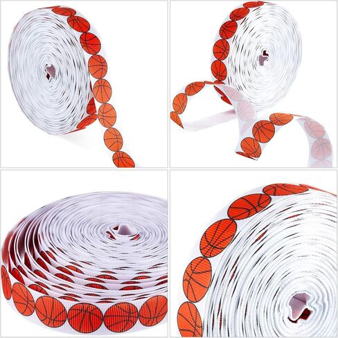 Thiccywoov Basketball Ribbon Wired 3/4 Inch 25 Yard Sports Ball Ribbon Wide Grosgrain Basketball Craft Ribbons for Team Hair Bow Wreath Sport Lanyard Gift Wrapping Crafting Sewing Party Decoration in Kuwait