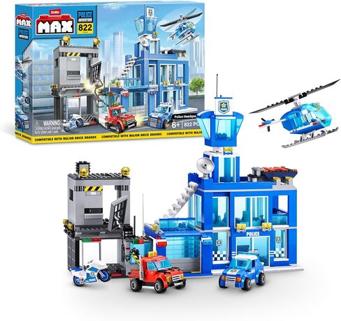 MAX Adventure Police Headquarters Playset (822 Pieces) Building Bricks Toys for Kids 5+ Create Vehicles and More UNbox Discover in Saudi Arabia