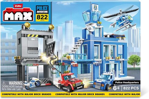 MAX Adventure Police Headquarters Playset (822 Pieces) Building Bricks Toys for Kids 5+ Create Vehicles and More UNbox Discover in Saudi Arabia