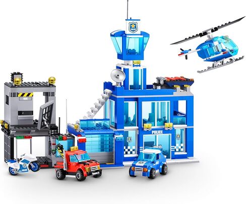 MAX Adventure Police Headquarters Playset (822 Pieces) Building Bricks Toys for Kids 5+ Create Vehicles and More UNbox Discover in Saudi Arabia