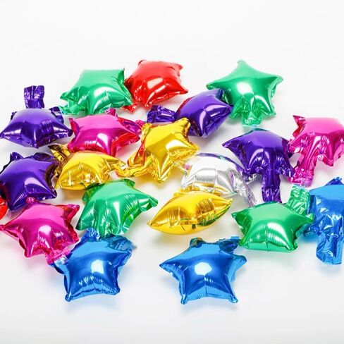 5 Inch Green Star Shape Small Mylar Balloons Mini Foil Balloon for Birthday Baby Shower Christmas Party Decoration (Green Star, 50pcs) in Kuwait
