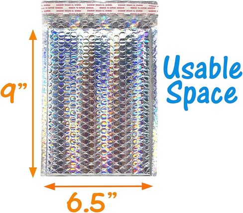 مراسلات الفقاعات الثلاثية الأبعاد 6x10 ، 8.5 × 12 ، 5x9 ، 7x11 ، مغلفات شحن مبطنة من السحر الهوغرام مع ملصقات قبلة (6x10 ثلاثية الأبعاد ، 100 حزمة) in Saudi Arabia