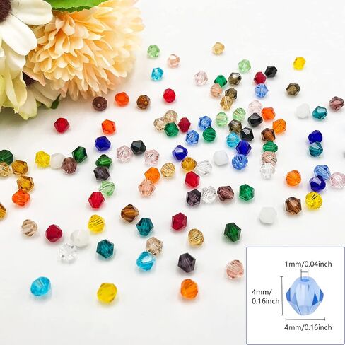 2880pcs 4mm Bicone Crystal Beads ، حبات زجاجية صغيرة ذات جوانب صغيرة لصنع المجوهر in Kuwait
