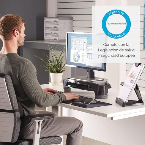 Formes® Smart Suites ™ Monitor Riser Plus ، 4 "H X 18 13/16" W × 13 "D ، Black in Saudi Arabia
