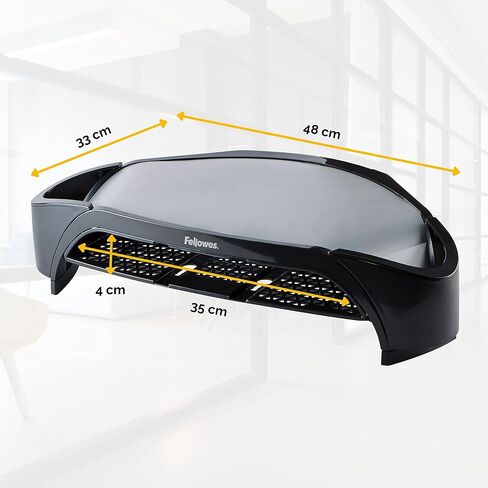 Formes® Smart Suites ™ Monitor Riser Plus ، 4 "H X 18 13/16" W × 13 "D ، Black in Saudi Arabia