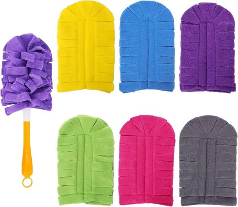 14 Pcs Duster Refill Fleece Refills for Swiffer, Hand Dusters Cleaning Reusable Duster Pads for Ceiling Fan, Washable Dusters for Window, Sofa and Flooring, Rainbow Colors in Saudi Arabia