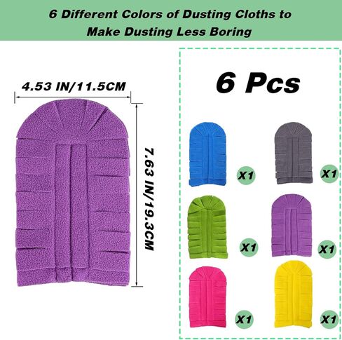 14 Pcs Duster Refill Fleece Refills for Swiffer, Hand Dusters Cleaning Reusable Duster Pads for Ceiling Fan, Washable Dusters for Window, Sofa and Flooring, Rainbow Colors in Saudi Arabia