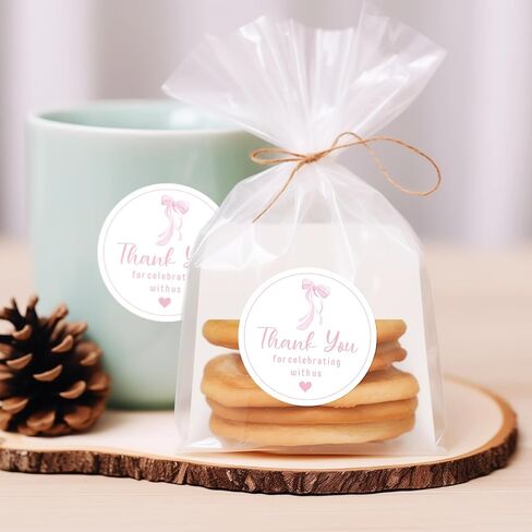Pink Bow Thank You Stickers - Anwyll 60Pcs 2In Cute Bowknot Thank You Party Favor Stickers Self-Adhesive Thanks for Celebrating with Us Sticker Baby Shower Thank You Sticker for Girl Wedding Birthday in Saudi Arabia