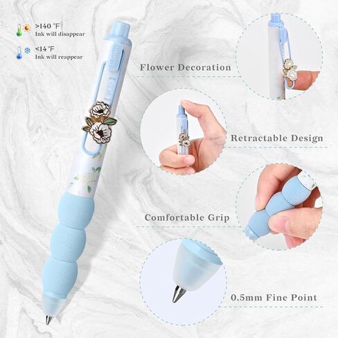 Temiary 5 PCS Ambanse Gel Als & 10 PCS عبوات ، حبر أسود ، قلم لطيف قابل للسحب مع ممحاة ، نقطة دقيقة 0.5 مم ، كتابة سلسة لألغاز الكلمات المتقاطعة (أسود) in Kuwait