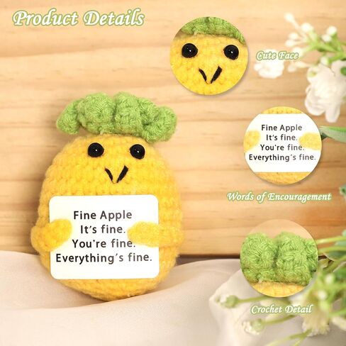 1PCS Funny Crochet Positive Potato: Handmde Emotional Support Pickle Gifts Encouragement Support Vegetables Knitted Dolls for Birthday Christmas Girls Gifts Party Decor-Miss Potato in Saudi Arabia