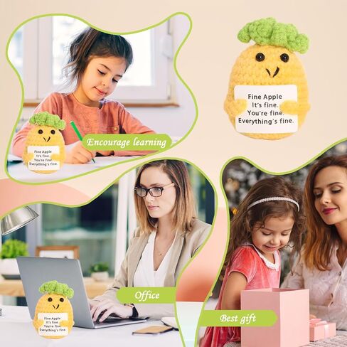 1PCS Funny Crochet Positive Potato: Handmde Emotional Support Pickle Gifts Encouragement Support Vegetables Knitted Dolls for Birthday Christmas Girls Gifts Party Decor-Miss Potato in Saudi Arabia