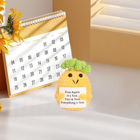 1PCS Funny Crochet Positive Potato: Handmde Emotional Support Pickle Gifts Encouragement Support Vegetables Knitted Dolls for Birthday Christmas Girls Gifts Party Decor-Miss Potato in Saudi Arabia