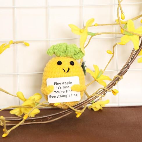1PCS Funny Crochet Positive Potato: Handmde Emotional Support Pickle Gifts Encouragement Support Vegetables Knitted Dolls for Birthday Christmas Girls Gifts Party Decor-Miss Potato in Saudi Arabia