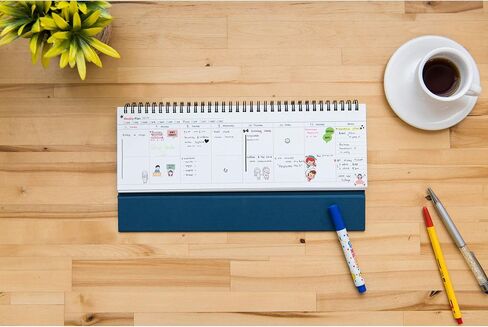 Undated Desk Weekly Daily Calendar Planner, Scheduler Memo Pad, Appointment Book, 11.8 x 4 Inches in Saudi Arabia