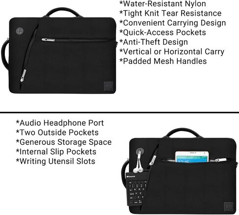 Slim 2-in-1 11 12-inch Laptop Bag for Dell 3195 11.6", Chromebook 11 3189 3180 3110 3140, XPS 13 9310 9305 9315 9320 (Black) in Kuwait