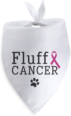 Fluff Cancer Dog Bandana Breast Cancer Survivor Breast Cancer Awareness Dog Bandana for Large Medium Small Dogs Photo Prop Pet Scarf Accessories Christmas Puppy Gifts in Kuwait
