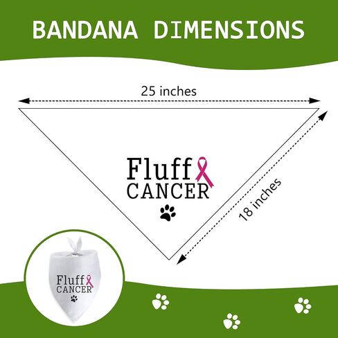 Fluff Cancer Dog Bandana Breast Cancer Survivor Breast Cancer Awareness Dog Bandana for Large Medium Small Dogs Photo Prop Pet Scarf Accessories Christmas Puppy Gifts in Kuwait