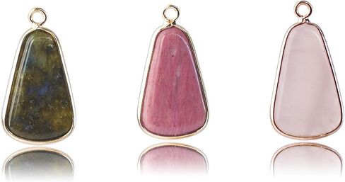 3 قطع قلادة Jasper الإمبراطورية الطبيعية ، وروابط الأحجار الكريمة سحر المجوهرات DIY صنع قلادة أحجار الأحجار الكريمة الفريدة للقلائد ، والأساور ، والأقراط in Kuwait