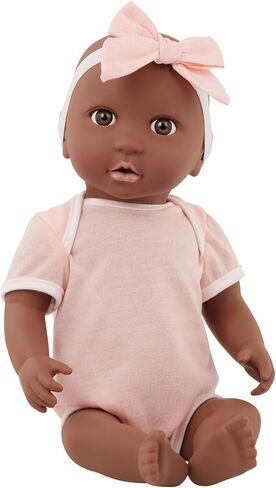 LullaBaby – 14-Inch Realistic Baby Doll – Floral Swaddle & Pink Bow Headband – Hazel Eyes & Warm Skintone – Pretend Play 2+ Years– Baby Doll & Floral Swaddle in Kuwait