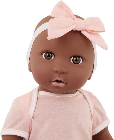 LullaBaby – 14-Inch Realistic Baby Doll – Floral Swaddle & Pink Bow Headband – Hazel Eyes & Warm Skintone – Pretend Play 2+ Years– Baby Doll & Floral Swaddle in Kuwait