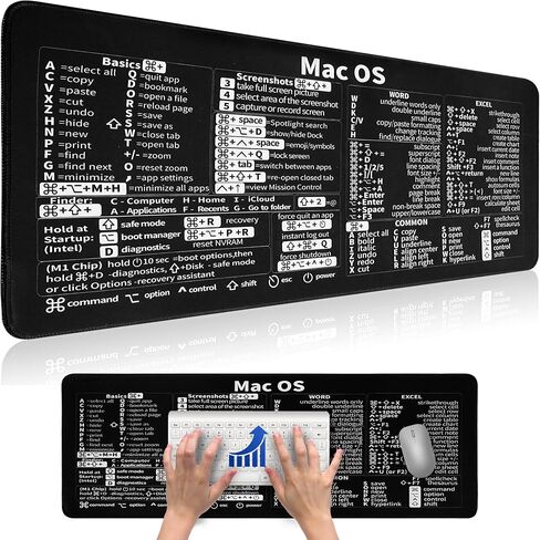 Excel Cheat Sheet Desk Pad - Mac Mouse Shortcuts Keyboard Mat 31.5 X 11.8'' Large Gaming Mousepad Excel/Word/Office/Mac OS Basic Short Cut Formulas Mats Non Slip Desktop Computer Pads for Work in Saudi Arabia
