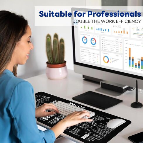 Excel Cheat Sheet Desk Pad - Mac Mouse Shortcuts Keyboard Mat 31.5 X 11.8'' Large Gaming Mousepad Excel/Word/Office/Mac OS Basic Short Cut Formulas Mats Non Slip Desktop Computer Pads for Work in Saudi Arabia