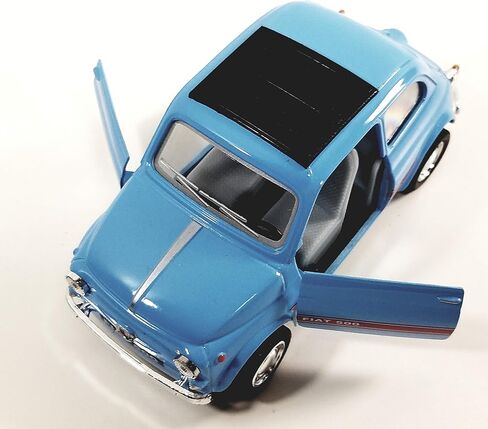 Kinsmart. Fiat 500 Powder Blue 2 Door Hardtop مع فتحة سقف مغلقة 1/24 G Scale Diecast Car in Saudi Arabia