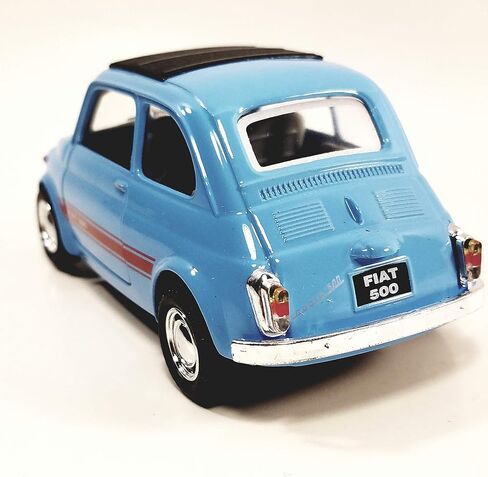 Kinsmart. Fiat 500 Powder Blue 2 Door Hardtop مع فتحة سقف مغلقة 1/24 G Scale Diecast Car in Saudi Arabia