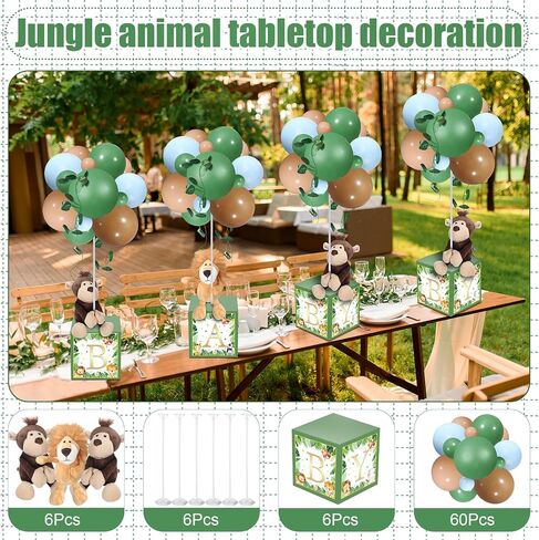Lenwen 6 Sets Pink Blue Bear Dear Decorations for Gender Canner ، صناديق رسائل ، طاولة دش الطفل الدب محشو بالحيوانات بالون مع صناديق عرق أفخم لحفل زفاف حفلة عيد الميلاد in Saudi Arabia