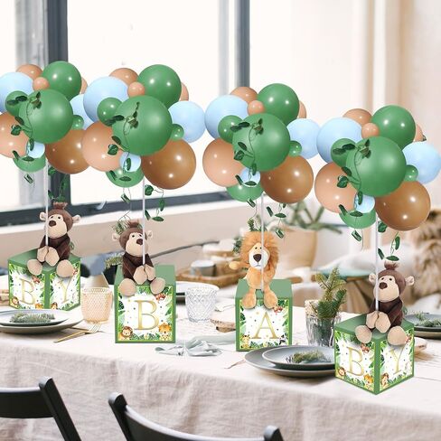 Lenwen 6 Sets Pink Blue Bear Dear Decorations for Gender Canner ، صناديق رسائل ، طاولة دش الطفل الدب محشو بالحيوانات بالون مع صناديق عرق أفخم لحفل زفاف حفلة عيد الميلاد in Saudi Arabia