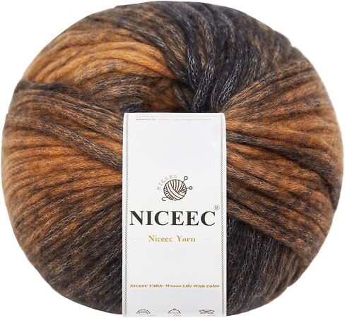 Niceec 3 skein قوس قزح الصوف مزيج الغزل ، ناعم ، رقيق ، تدرج ، خطوط سهلة ، سهلة الاستخدام للكروشيه والحياك in Kuwait