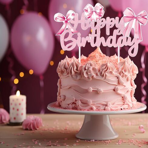 50pcs Pink Bows Cake Topper for Party Decorations Satin Ribbon Twist Bow for coquette Birthday Bridal Baby Girls Shower Wedding Crafts and Gift Wrapping Decor (5 x 7 Inches) in Kuwait
