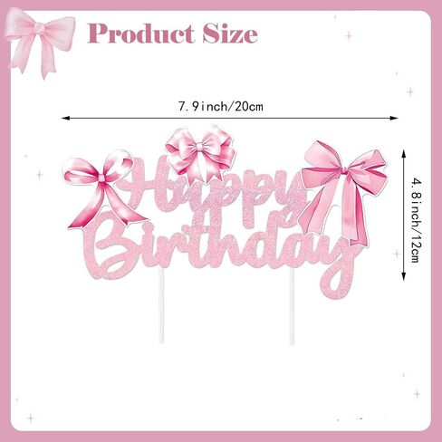 50pcs Pink Bows Cake Topper for Party Decorations Satin Ribbon Twist Bow for coquette Birthday Bridal Baby Girls Shower Wedding Crafts and Gift Wrapping Decor (5 x 7 Inches) in Kuwait