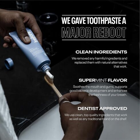 All Natural Whitening Toothpaste, SuperMint, Clean Natural Ingredients, Balanced Foaming, Low Abrasion, Long Lasting Freshness, Plant Based Recyclable Tube, 3.5 oz in Saudi Arabia