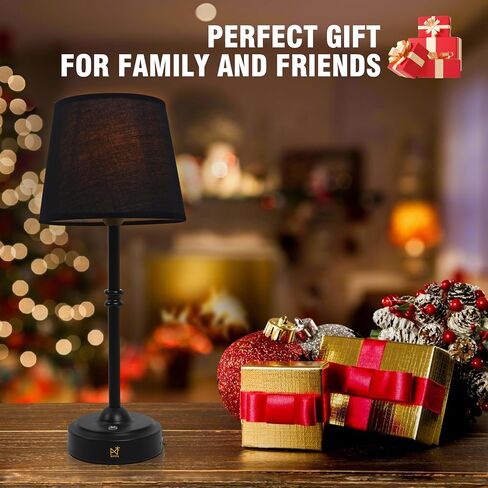 Cordless Lamp for Desk, 3-Level Dimming Rechargeable Lamp with 6000mAh Battery, USB-C Fast Charging Wireless lamp for Bedroom, Nightstand, Office (Black) in Saudi Arabia