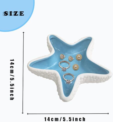 Conch Jewelry Tray, White Ceramic Jewelry Dish, Shell Trinket Dish, Earring Ring Holder Dish Ocean Coastal Decor Jewelry Plate Tray Key Bowl for Jewelry Home Room Beachy Decor Birthday Gift in Saudi Arabia