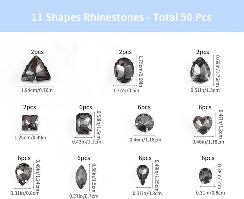 50 PCS Sew on Rhinestones Mixed Shapes Glass Rhinestones Sew on Crystal Gems Mental Flatback with Silver Claw for Jewelry Crafts Clothes DIY Craft Shoes Dress Jewelry Making Light Green in Saudi Arabia