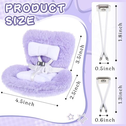 Car Seat for 17cm Dolls Seats for Accessories Car Ornament for Blind Box Doll Fans, Collectors(Purple) in Saudi Arabia