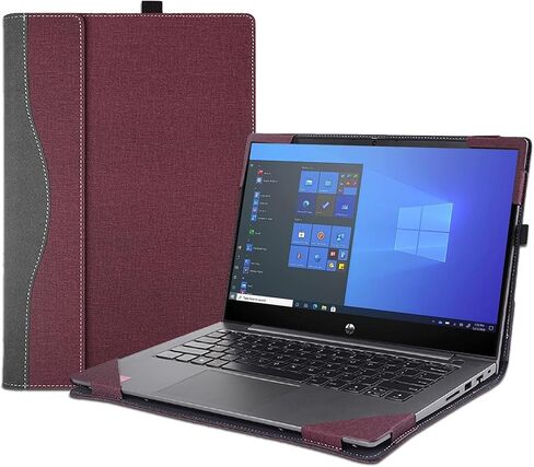 Case Cover for 13.3'' HP ProBook x360 435 G7 G8 G9 G10 Laptop，2 in 1 Separable Protective Shell PU Leather Notebook Bag Sleeve Accessory with Pen Holder (Wine red) in Saudi Arabia