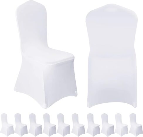 Vencede 50pcs Black Stretch Spandex Chair Cover, Chair Covers for Wedding, Universal Fitted Chair Cover Protector for Party, Banquet, Event, Hotel（Black） in Saudi Arabia