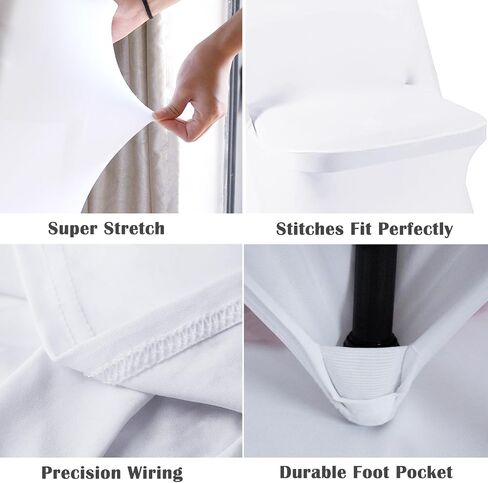 Vencede 50pcs Black Stretch Spandex Chair Cover, Chair Covers for Wedding, Universal Fitted Chair Cover Protector for Party, Banquet, Event, Hotel（Black） in Saudi Arabia