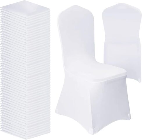 Vencede 50pcs Black Stretch Spandex Chair Cover, Chair Covers for Wedding, Universal Fitted Chair Cover Protector for Party, Banquet, Event, Hotel（Black） in Saudi Arabia
