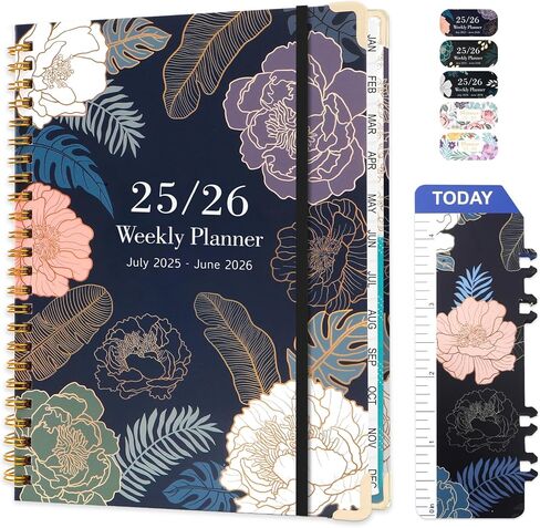 Planner 2025-2026, 12 Month Daily Weekly and Monthly Calendar Planner, Academic Agenda Journal Planners, Jul 2025 - Jun 2026, 6.5" x 8.6" Hardcover Notebook with Tabs for Office School Supplies in Saudi Arabia