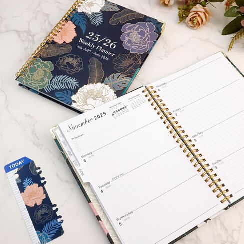 Planner 2025-2026, 12 Month Daily Weekly and Monthly Calendar Planner, Academic Agenda Journal Planners, Jul 2025 - Jun 2026, 6.5" x 8.6" Hardcover Notebook with Tabs for Office School Supplies in Saudi Arabia
