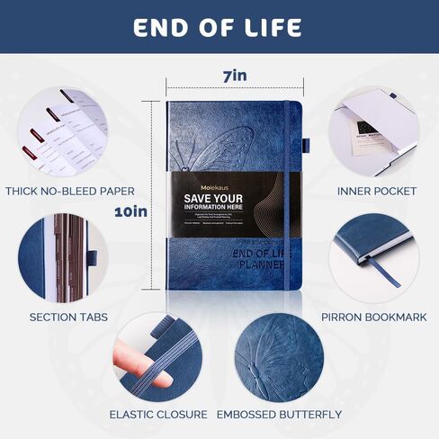 End of Life Planner, Wish List - Guided Final Arrangements When I'm Gone Workbook for Beneficiary, Last Wishes Preparation & Funeral Planning With Pockets for Documents,7x10" in Saudi Arabia