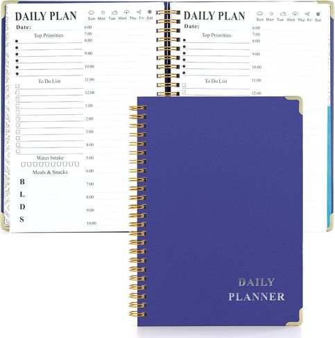 Undated Daily To Do List Planner Notebook - 6x8 Spiral Bound, Aesthetic To Do List Notepad for Work with 160 Pages, Hourly Schedule and Priority Checklist - Productivity Organizer for Office, School for Woman & Man (Pink) in Saudi Arabia