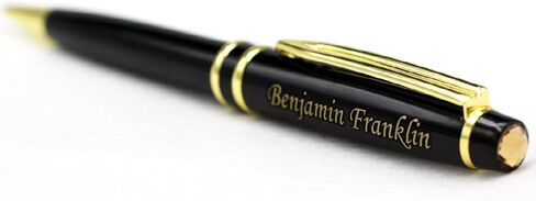 Custom Engraved Executive Pen Gift Set – Personalized Brass Ballpoint Pen with Matching Paper Tool – Elegant Gift Box (Black) in Kuwait